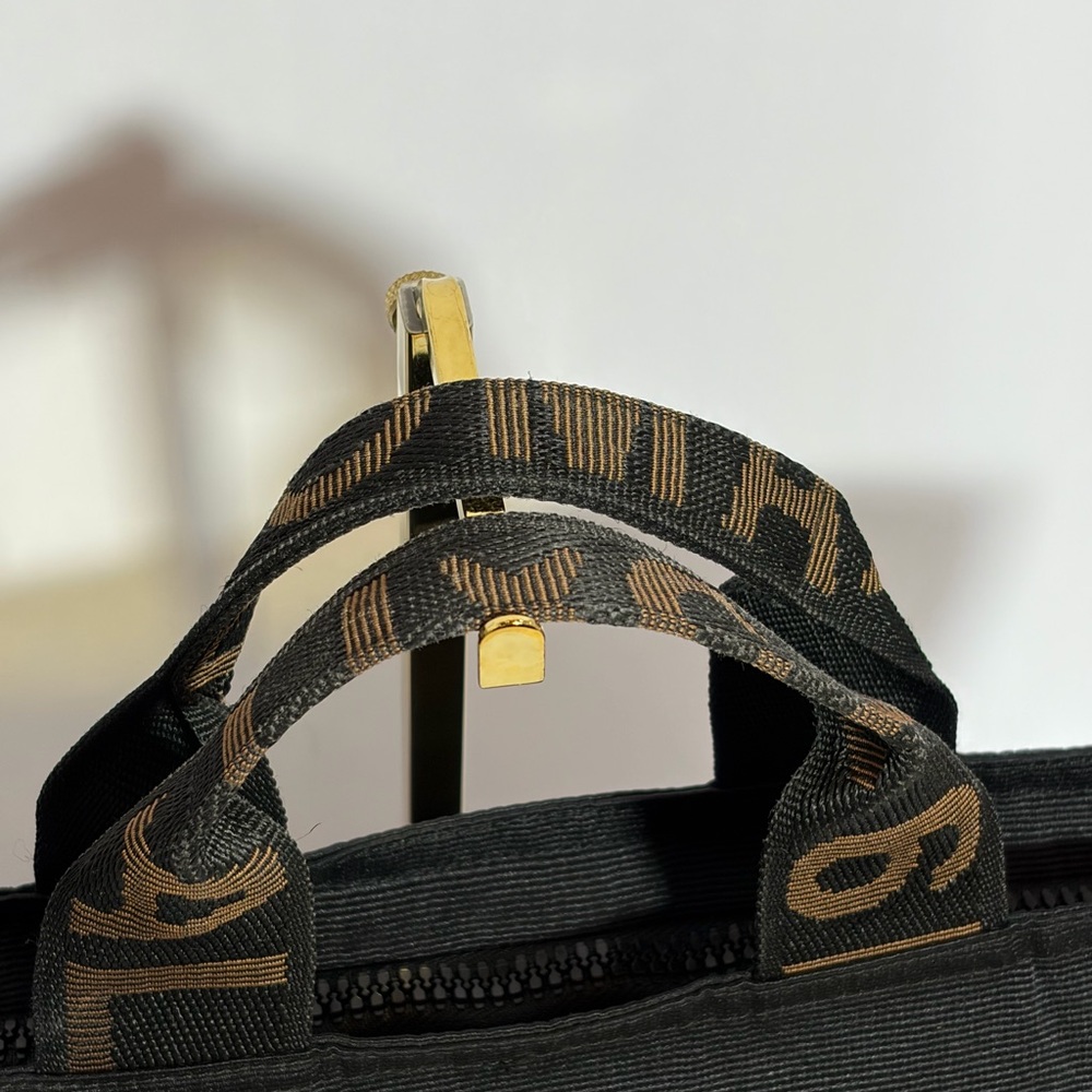 Fendi Black Tote with Brown Lettering - Picture 3 of 15